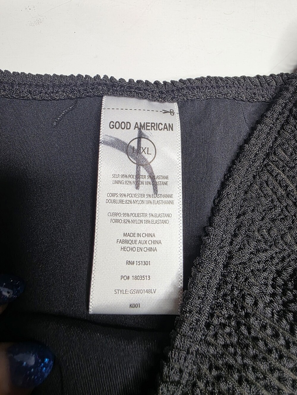 Good American Better Cheeky Bikini Bottom Black NWOT Size XL - Picture 3 of 4